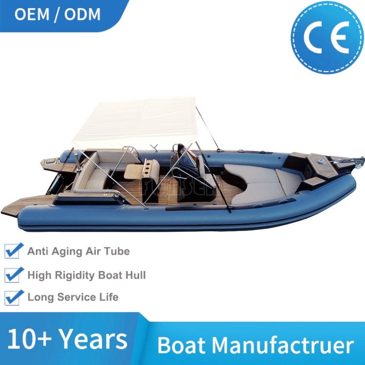 Hot Sale 25ft 7.6m 760 Deep V Fiberglass Hull Hypalon Air Tube Luxury Yacht Rib Boat for Divers Sale
