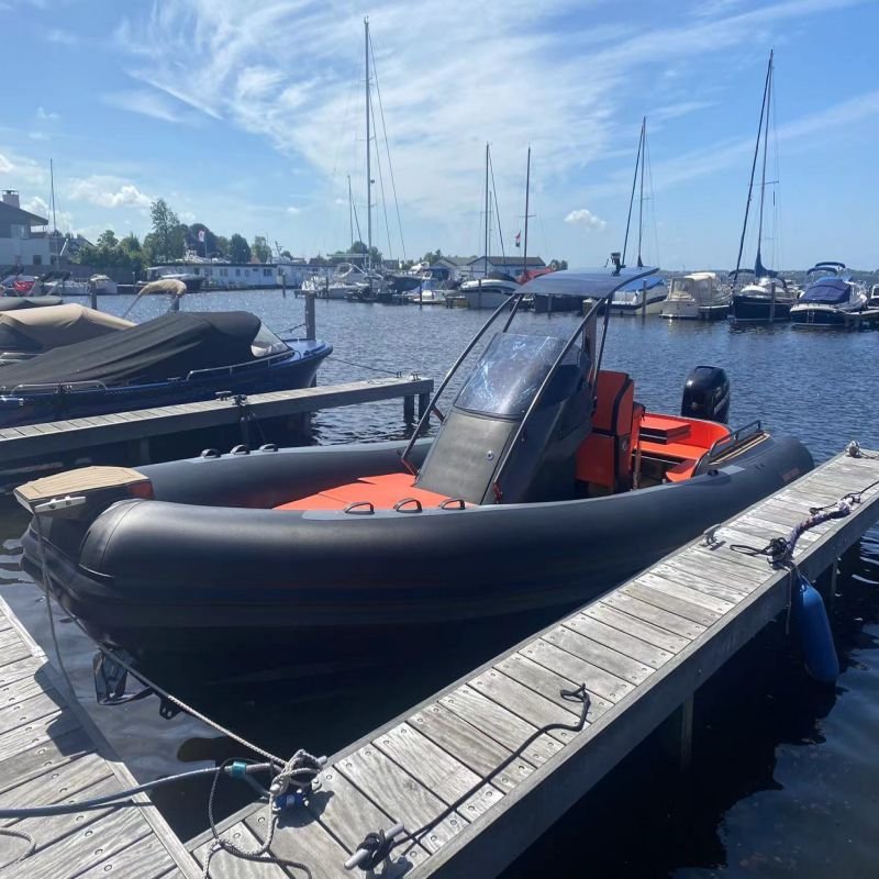 RIB-850 Hypalon Luxury Inflatable RIB Boat with Aluminum Hull for Outboard Sports & Leisure Fishing River Application Yacht