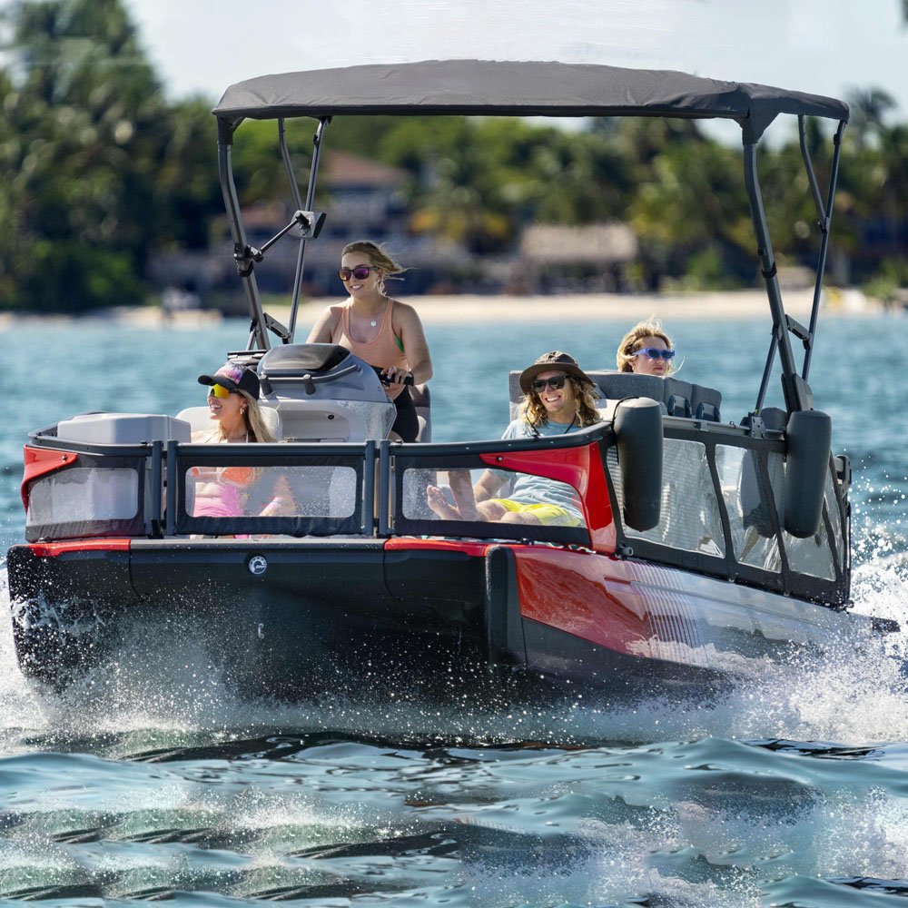 Kinocean Luxury High-Speed Marine Inflatable Tow Bar Luxury Tri-Ton Pontoon Rowing Boat Welded Engine Made High Quality Hypalon