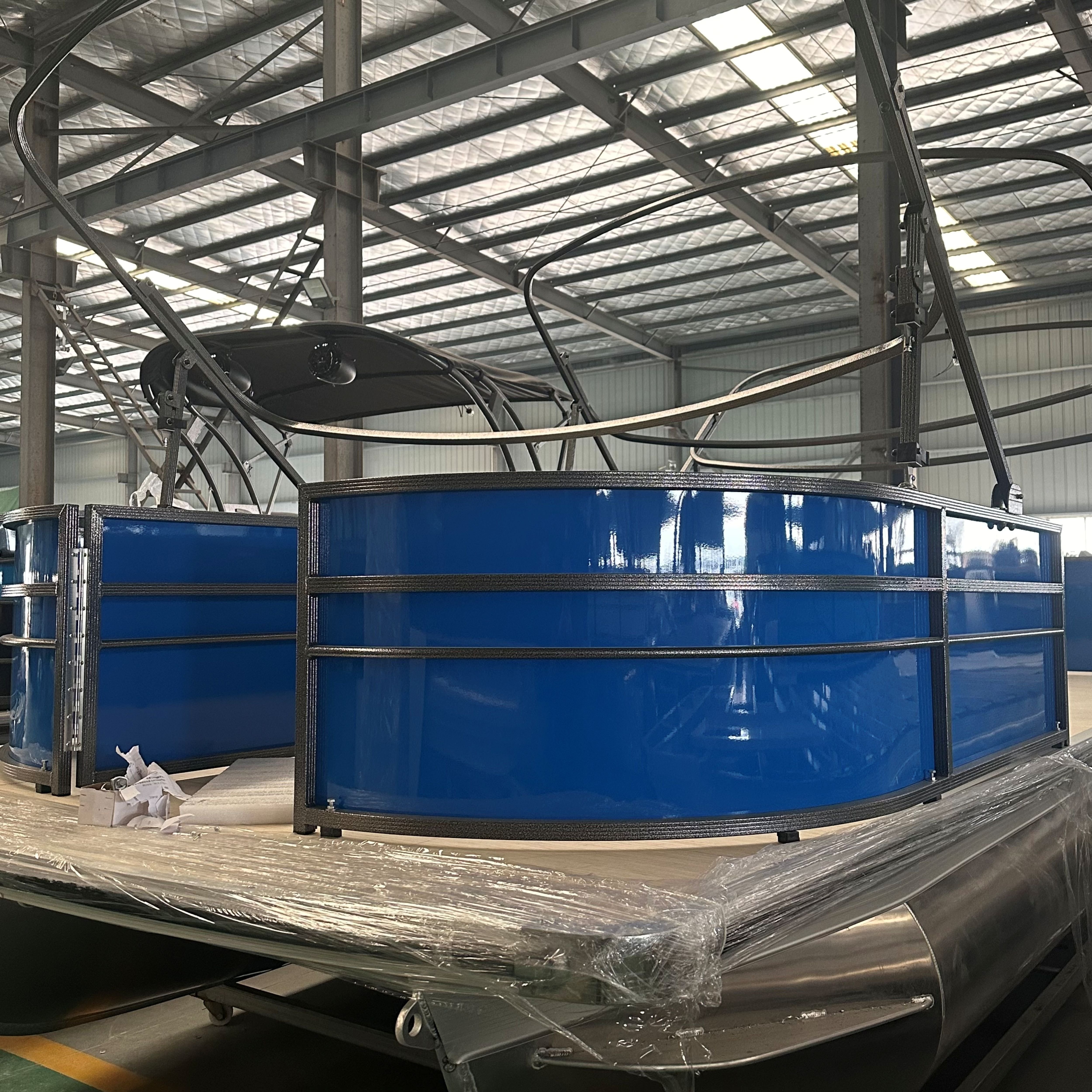Customized 25ft Aluminum Sport Pontoon Boat Unique Floating Yacht for Recreational Fishing Sightseeing Leisure Welded Outboard