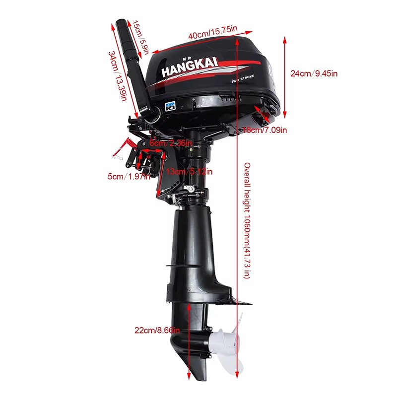 HangKai One Cylinder Water Cooling 2stroke Outboard Engine Engine Boat 6 hp Engine Boat