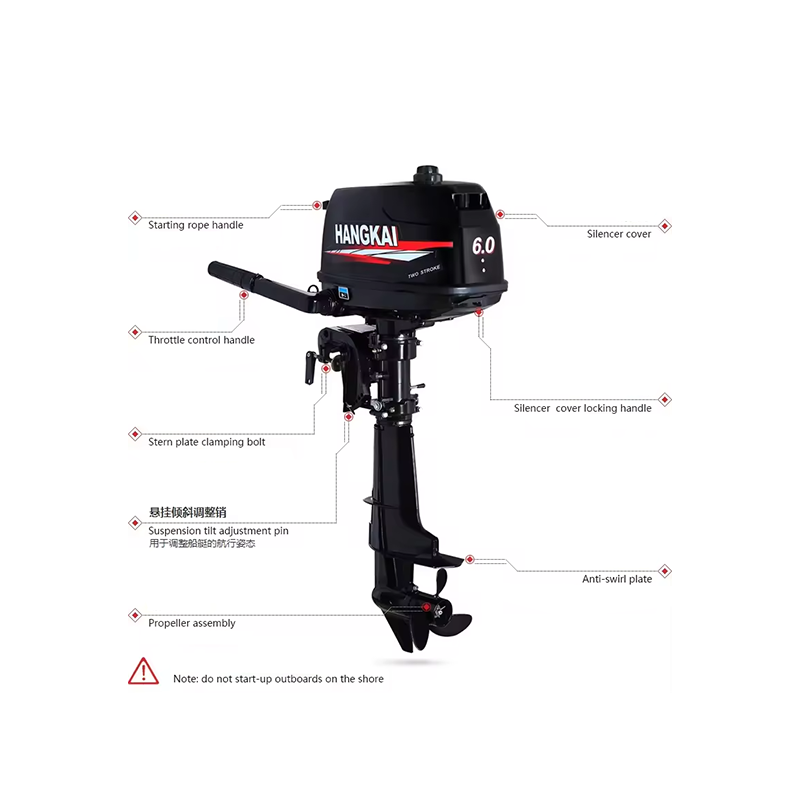 HangKai One Cylinder Water Cooling 2stroke Outboard Engine Engine Boat 6 hp Engine Boat