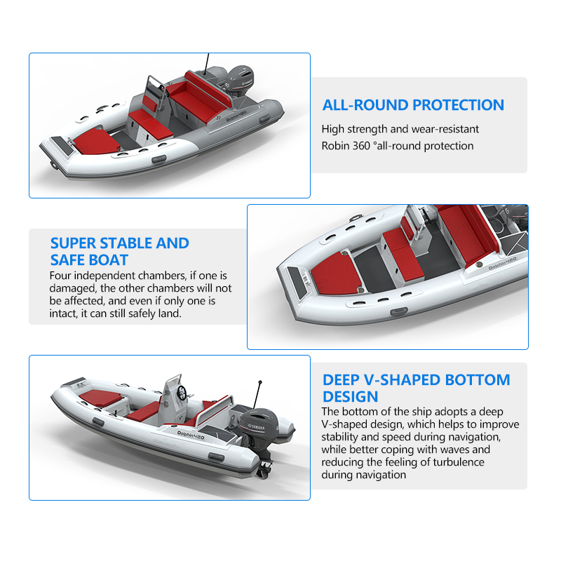 HY Pvc Hypalon Foldable Rigid Inflatable Boat With Engine on Sale China Motor Rib Boats for Sale