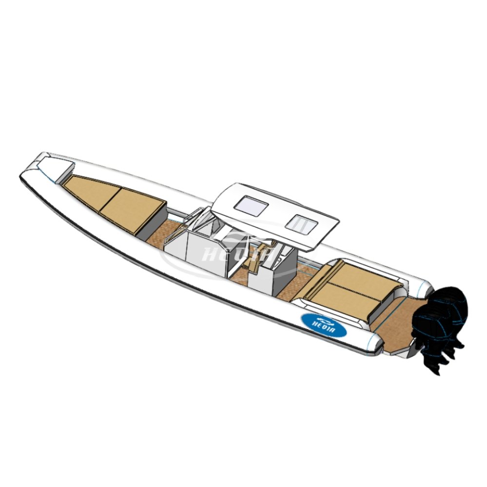Hedia New Design Luxury 35ft Rib Boat 11m Hypalon Sport Aluminum Rib Boat with Double Outboard Engine