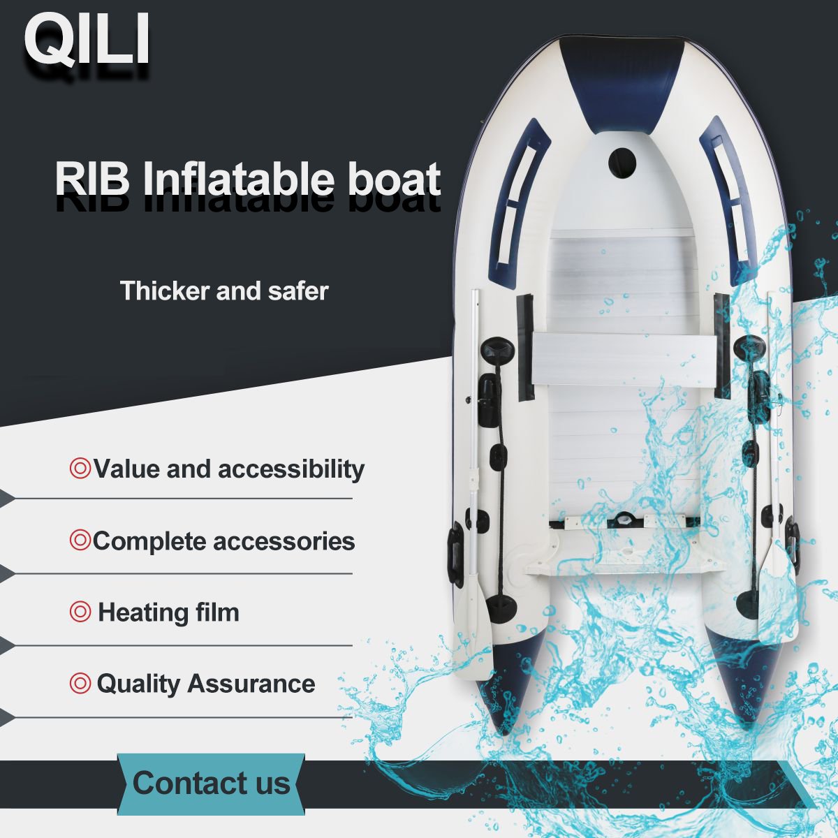 2.7M Inflatable Fishing Boat for Drifting for Outdoor Activity