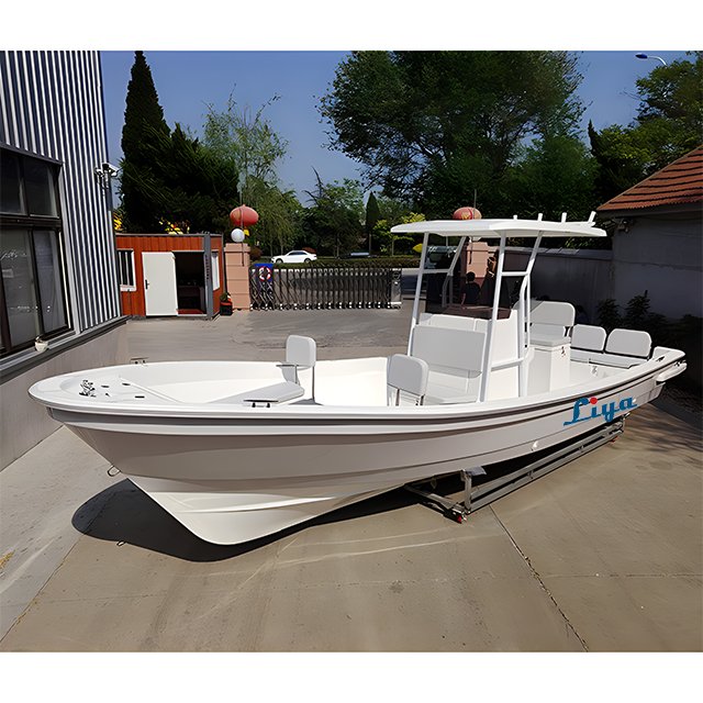 Liya 7.6m Fiberglass Ocean Fishing Boats Panga Boats With Engine