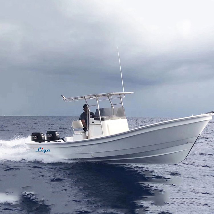 Liya 7.6m Fiberglass Ocean Fishing Boats Panga Boats With Engine
