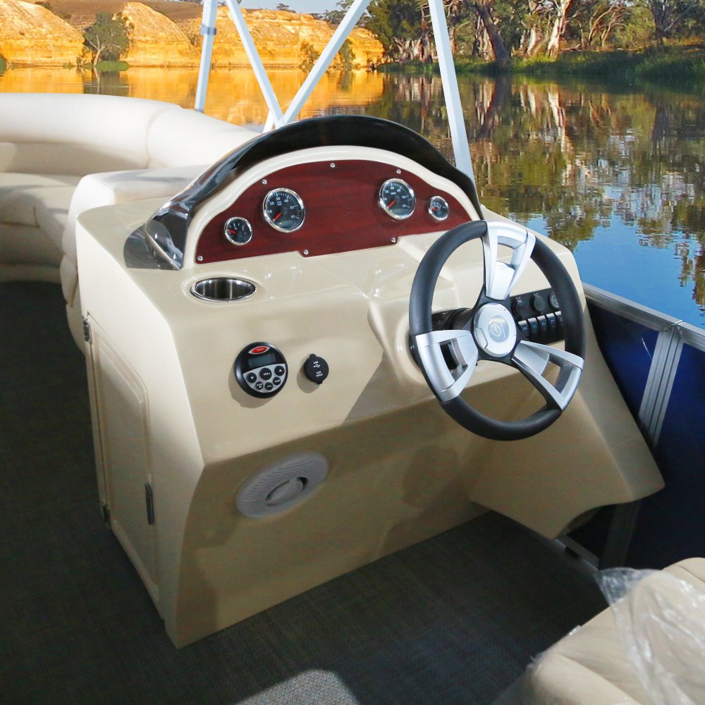 Best 25ft 10-Person Fishing Pontoon Boat Welded Aluminium Family Power Boat Outboard Engine China Manufacturer's Combo Outdoor