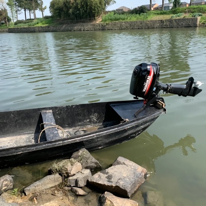Hangkai 2 Stroke 6HP Outboard Motor Water Cooled Gasoline Engine Boat Propeller Motors for Fishing Boat Kayak