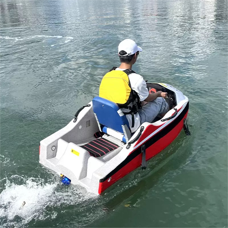 Factory Price Electric Mini Jet Ski Boat 52KM/H 72V Jet Propelled Fiberglass Motorboat Can Be Customized In Color