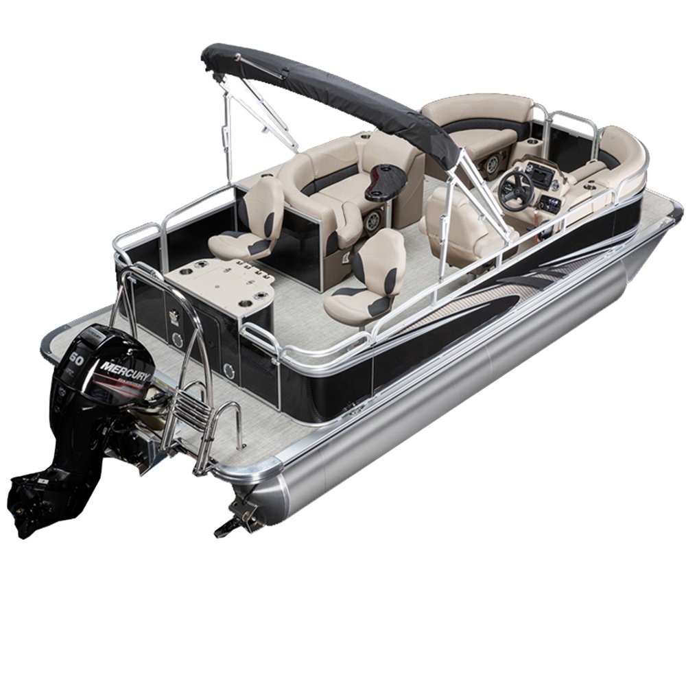 15 Ft Small Electric Tri Hull Pontoon Boat for Fishing Family & Party Includes Outboard Engine-Lake Usage Rowboat for Sale