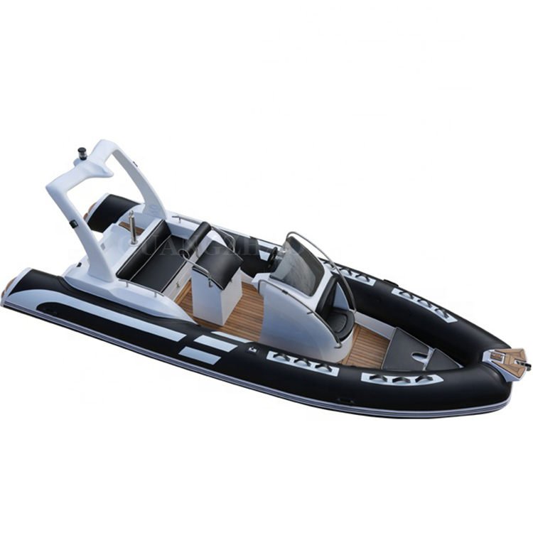 Luxury 19FT 580 RIB Sport Yacht 5.8m Rigid Hull Fiberglass Inflatable Boat with Optional Trailer Inboard Engine