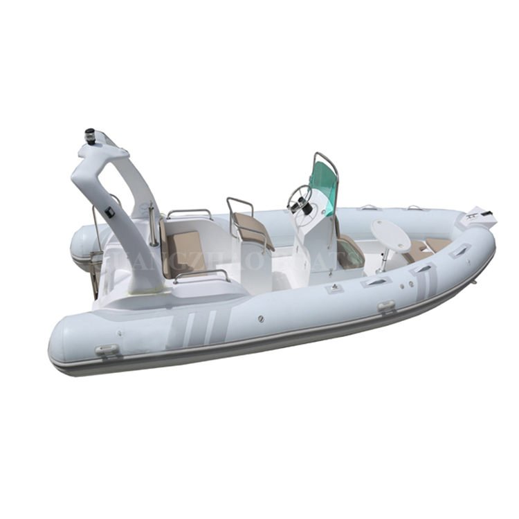 Luxury 19FT 580 RIB Sport Yacht 5.8m Rigid Hull Fiberglass Inflatable Boat with Optional Trailer Inboard Engine