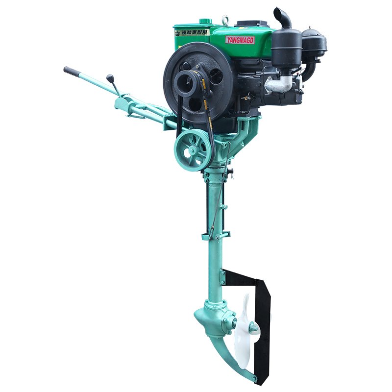 15HP Water-cooled Four Stroke Outboard Engine, Single Cylinder Manual Start diesel Engine, Fishing Boat Outboard Engine