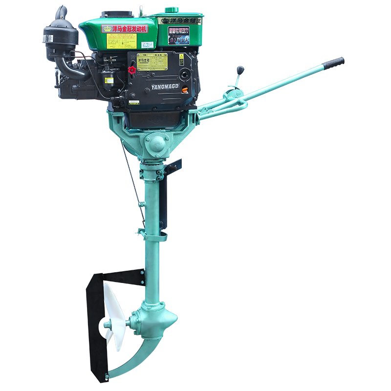 15HP Water-cooled Four Stroke Outboard Engine, Single Cylinder Manual Start diesel Engine, Fishing Boat Outboard Engine