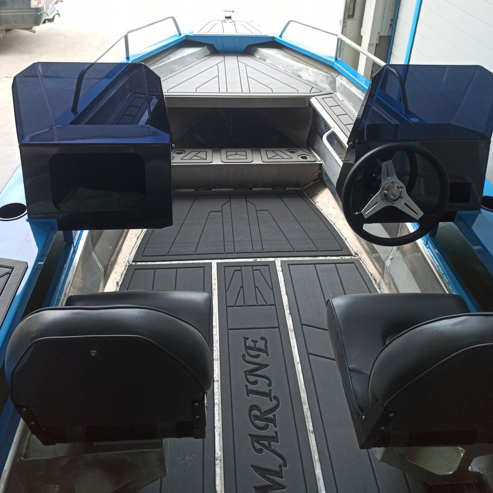 Australian Designed 4.7 m Aluminum Pontoon Fishing Boat 470 Open 14.5 ft Aluminum Rowing Boat Combo Set for Outdoor Engine Usage
