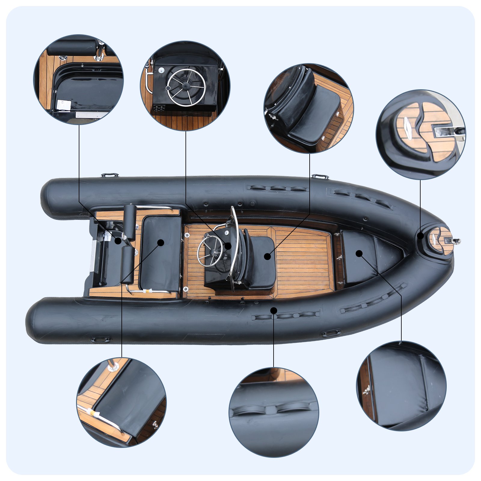 Haohai Luxury Pontoon Raft Jet Sailing Racing Boat with Custom Logo PVC Center Console Fiberglass Material CE Certified