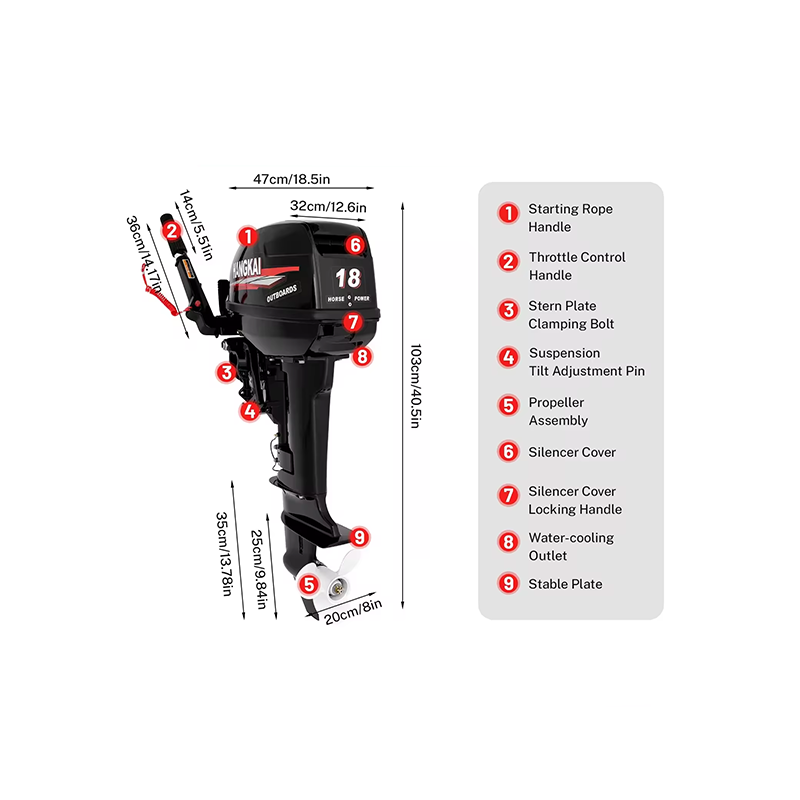 HangKai 18 hp Outboard Motor Outboard Motor 15hp Short Shaft External Boat Engine