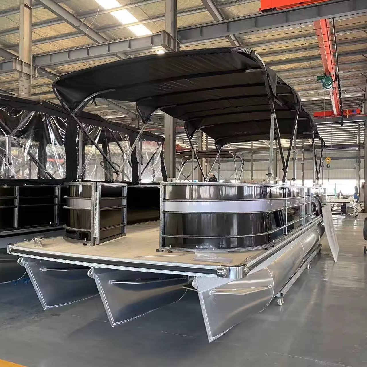 Luxury 27ft Customized Aluminum Pontoon Speed Boat 6m Fishing Boat with Outboard Engine Optional Trailer River Entertaining Sale