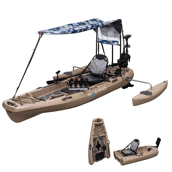 Wholesale Single Kayak Fishing Pedal Fin Modular Canoe Boat Easy Transport and Storage Sport Kayaks