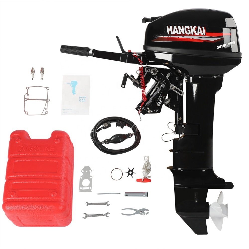 HANGKAI 15HP 2 Stroke 246CC Outboard Motor Tiller Shaft Inflatable Fishing Boat Marine Engine Motor Fuera De Borda