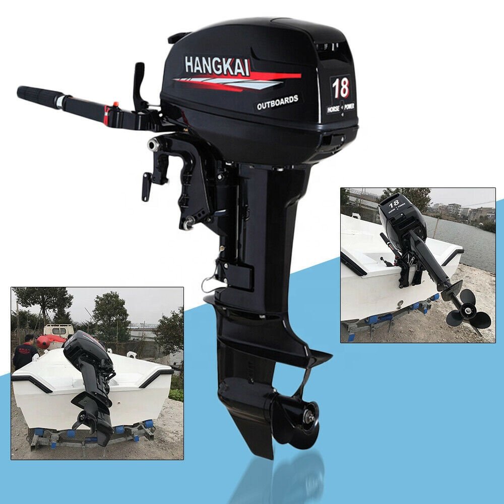 HANGKAI 15HP 2 Stroke 246CC Outboard Motor Tiller Shaft Inflatable Fishing Boat Marine Engine Motor Fuera De Borda