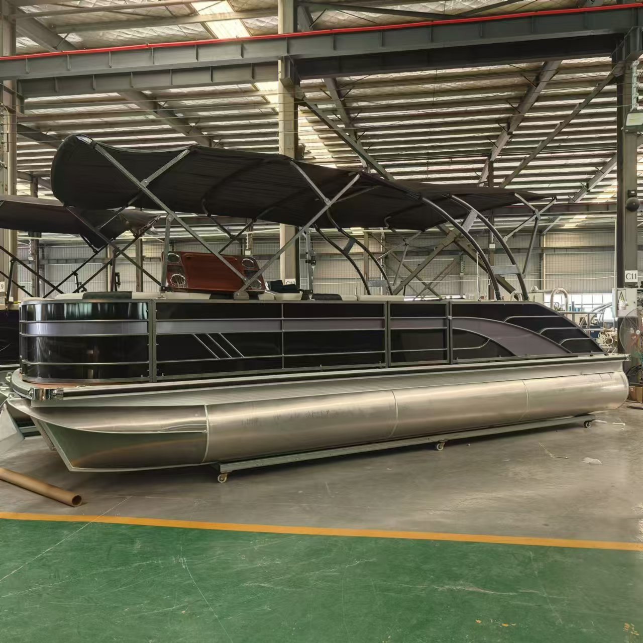 Customized 27ft Aluminum Sport Pontoon Boat Outboard Engine Unique 6m Floating Yacht for Recreational Fishing Sightseeing
