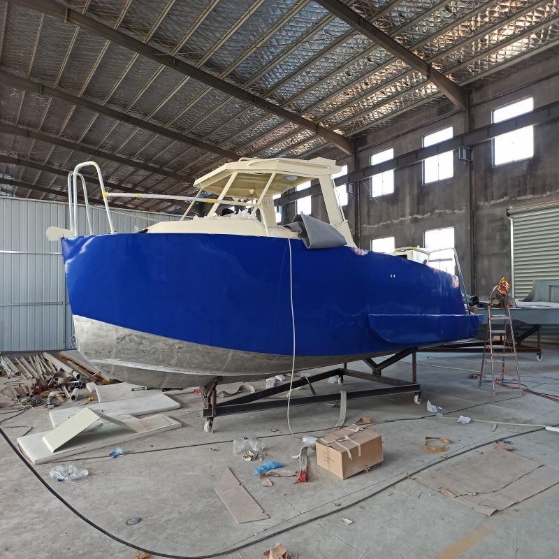 7.5 Meter Aluminum Cabin Cruiser Outboard Engine Customizable 5053 Yacht Luxury Fishing Travelling Club Parties EVA Hull Sports