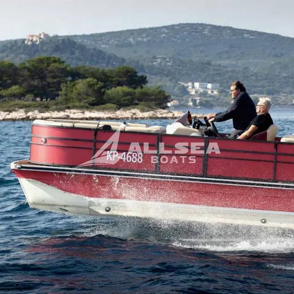 Allsea 21ft/6.4m CE Approved Hull Aluminum Pontoon Motor Boat with Bimini for Sale