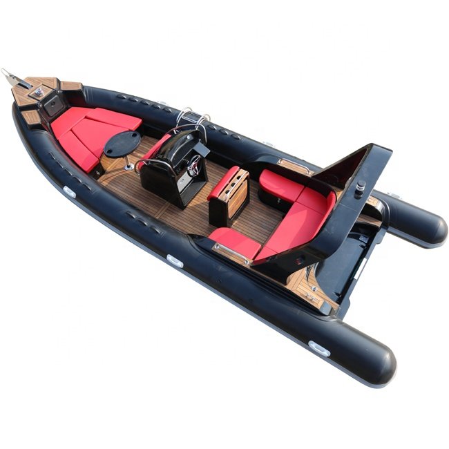 25FT 7.6m Luxury Yacht Rigid Inflatable Tender Fiberglass and Hypalon Material with Outboard Engine for Sale