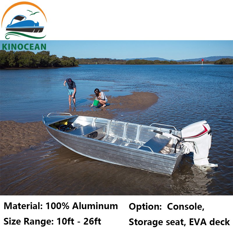 KinOcean 10ft Mini Jon Boat Marine Grade Aluminum CE Certified for Lake Surfing & Fishing for 2 Persons