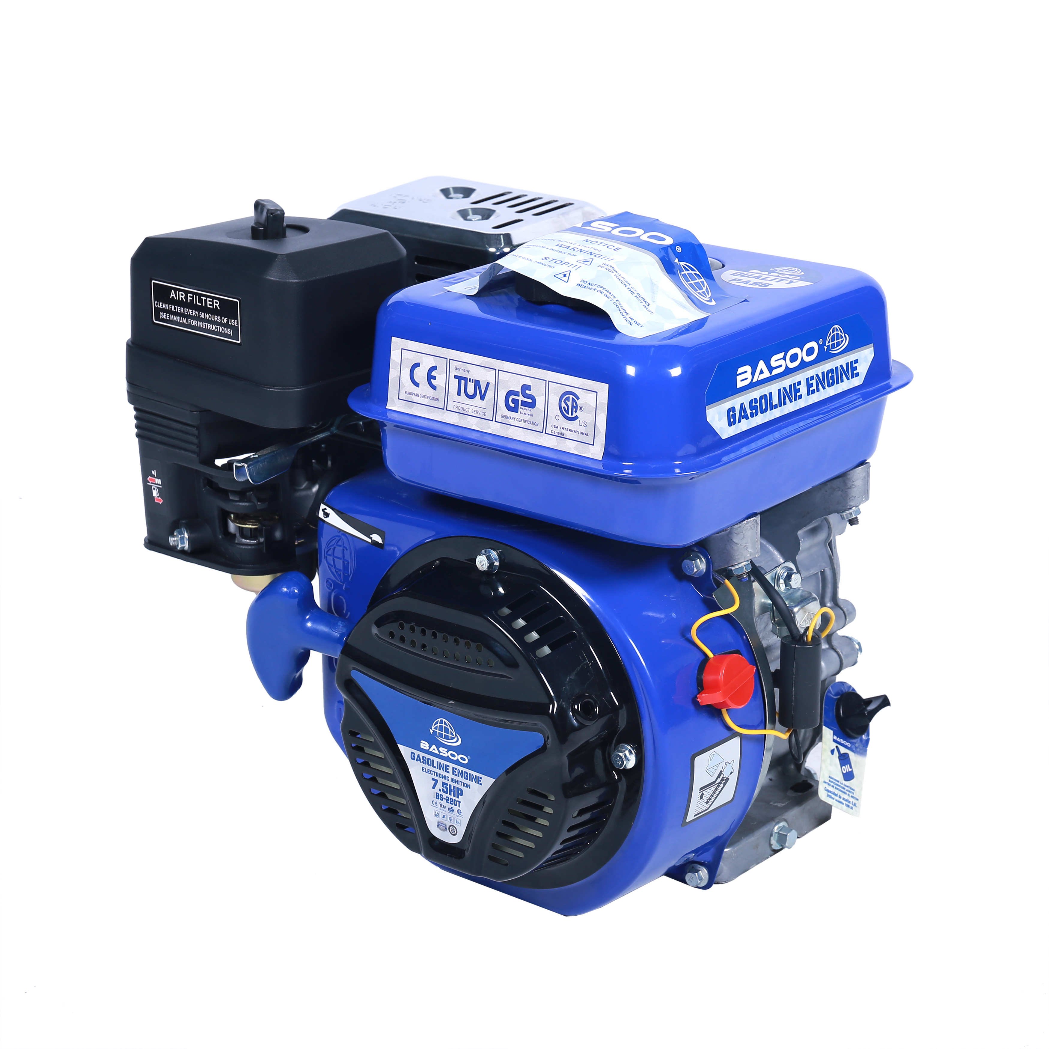 Single Cylinder BS-220TX 3600rpm 7.5hp 4 Stroke 170F Gasoline Engine Industrial Machinery Boats Electric Recoil Start 212cc Machinery Engines