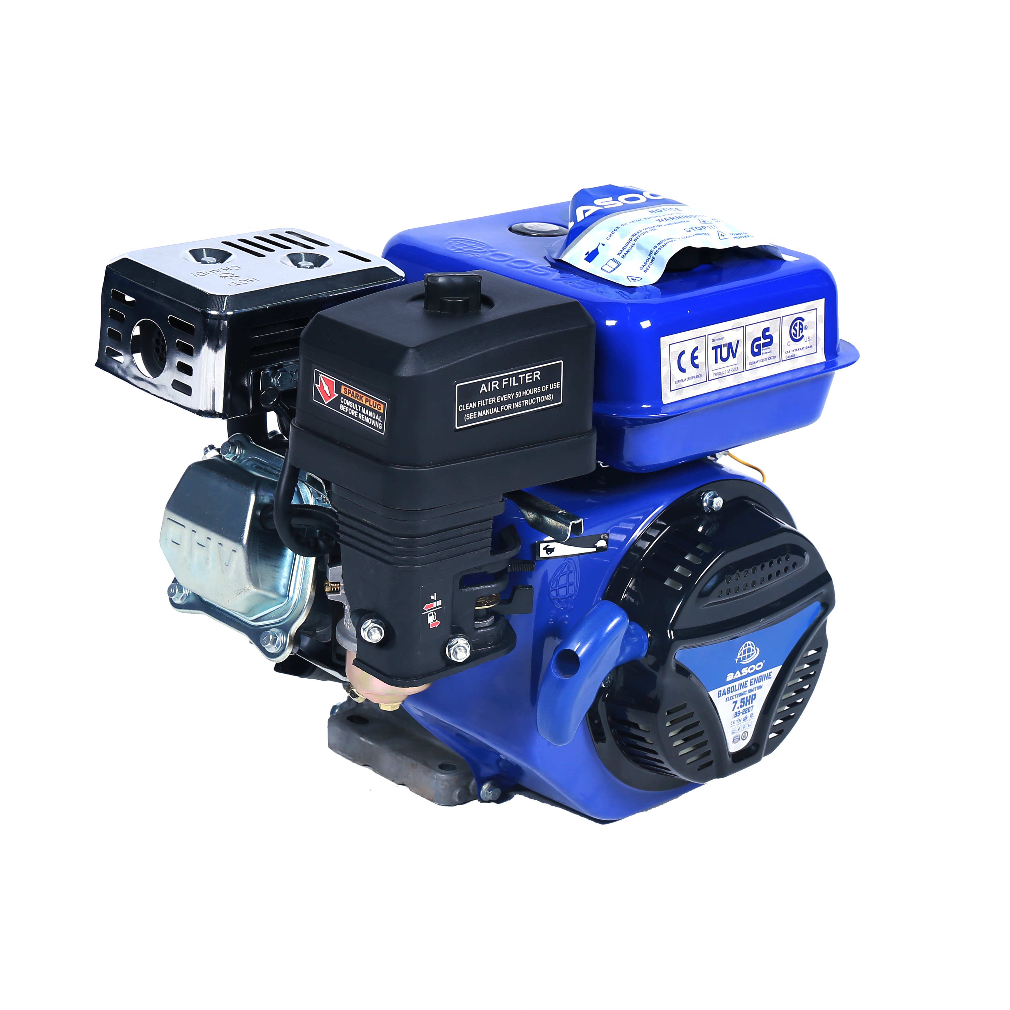 Single Cylinder BS-220TX 3600rpm 7.5hp 4 Stroke 170F Gasoline Engine Industrial Machinery Boats Electric Recoil Start 212cc Machinery Engines