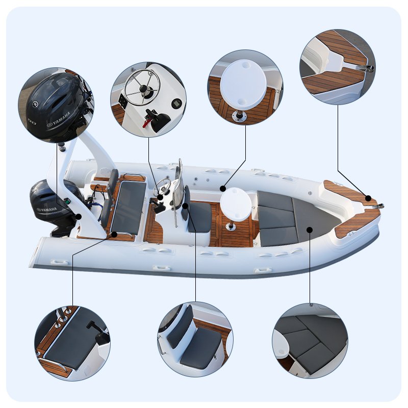 18 ft Sport Inflatable Yacht RIB550 Fiberglass PVC Hull Outboard Engine Hypalon Optional Trailer-5.5 m Leisure Boat Sale
