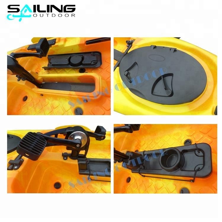 1 Person 10ft Pedal Power Boat Canoe Con Pedali Fishing Electric Motorized Kayak With Pedals Engine System for Sale