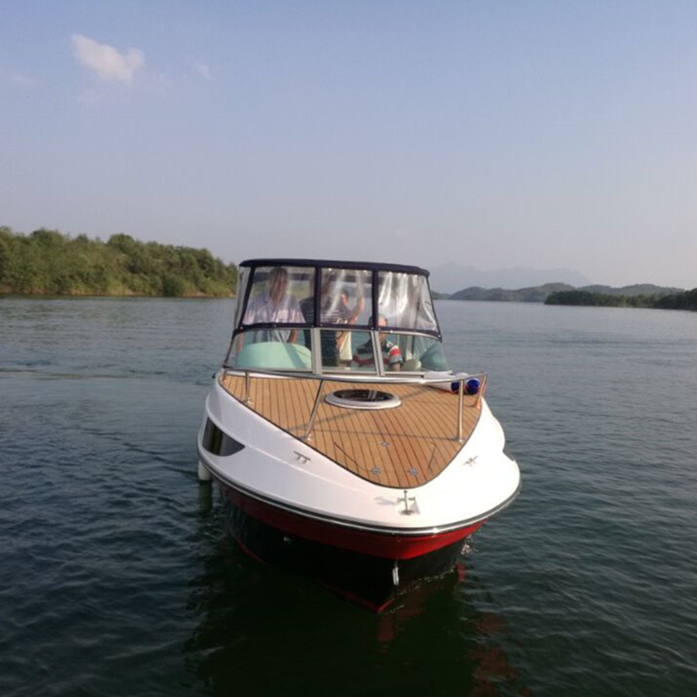 24ft Luxury Mini Yacht High Quality 7.3M 8-People Fiberglass Outboard Engine PVC Flooring Speed Boat for Sale