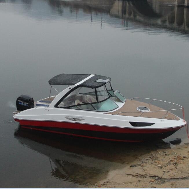 24ft Luxury Mini Yacht High Quality 7.3M 8-People Fiberglass Outboard Engine PVC Flooring Speed Boat for Sale