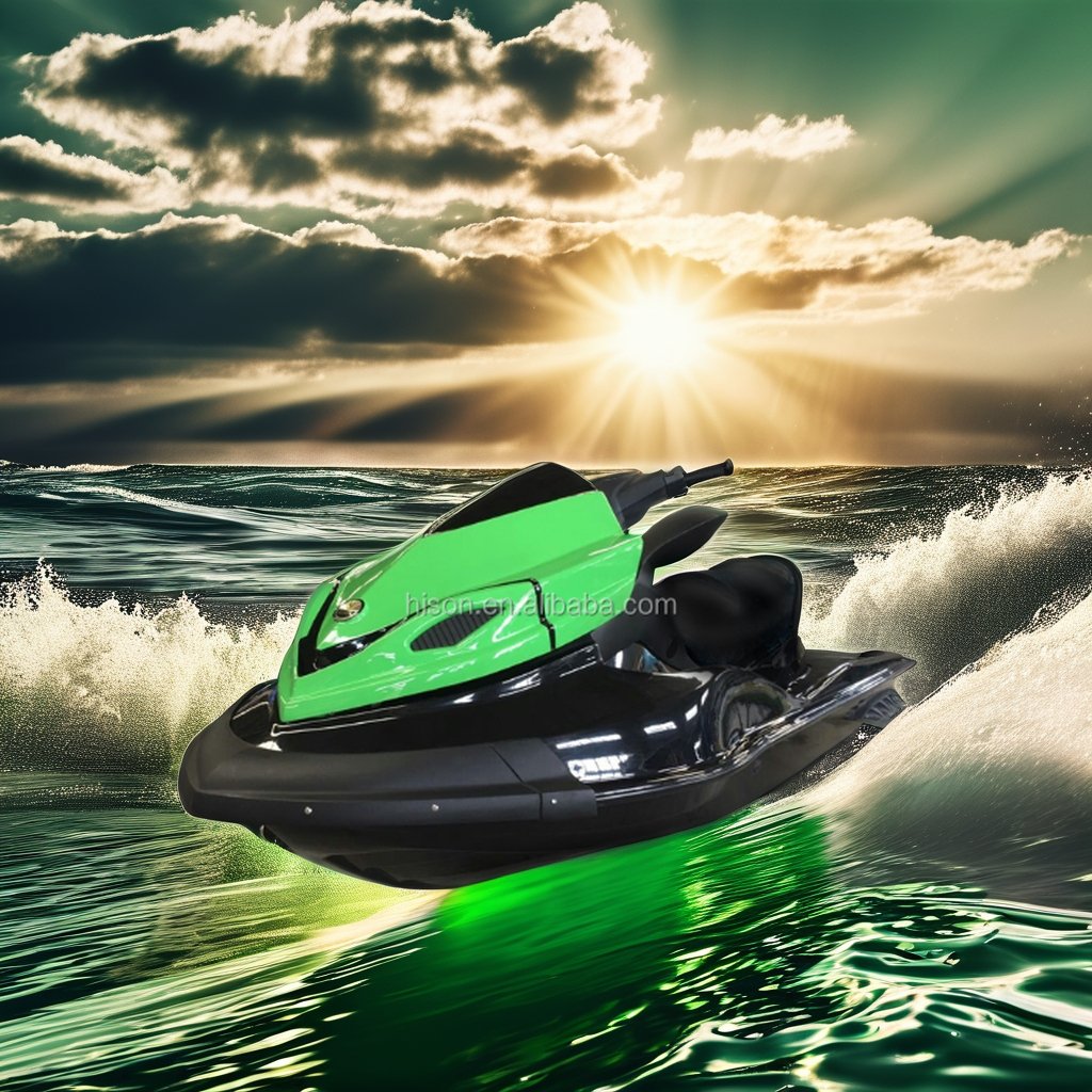Hison Latest Model 1500cc Jet Ski Seadoo Speed Boat 300hp Power with 4 Stroke Engine Made China Waterscooter Fiberglass Material