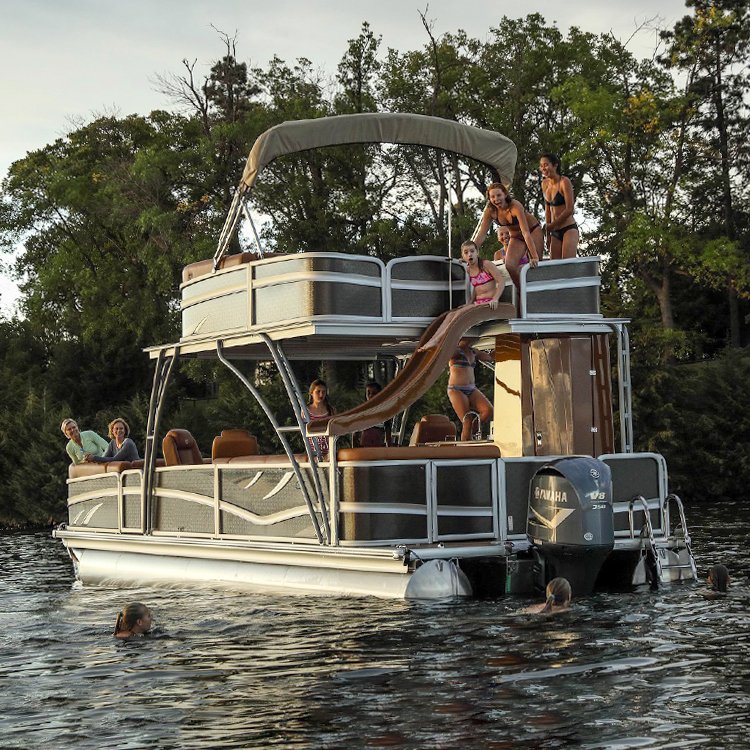 Custom 30ft Luxury Aluminium Party Barge Fishing Pontoon Boats With Bathroom Outboard Power Engine Combo Set Outdoor Family Use