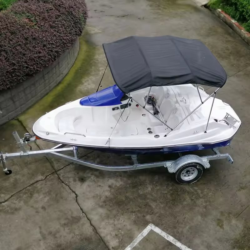 Chinese Boat Manufacturer Fiberglass High-speed Boat with Outboard Engine