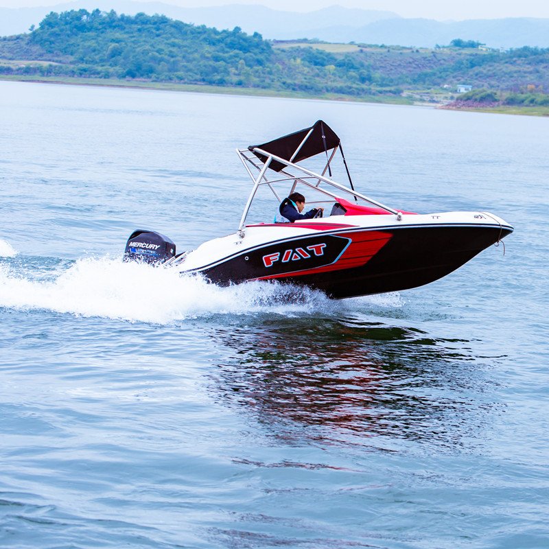 Chinese Boat Manufacturer Fiberglass High-speed Boat with Outboard Engine