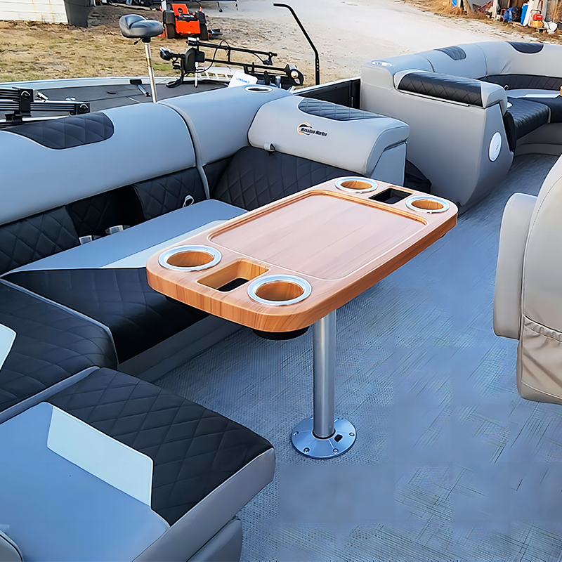 China's Luxury 21ft Party Pontoon Boat Bimini Top Small Cheap Floating Aluminium Prefabricated Boats Outboard Engine for Sale