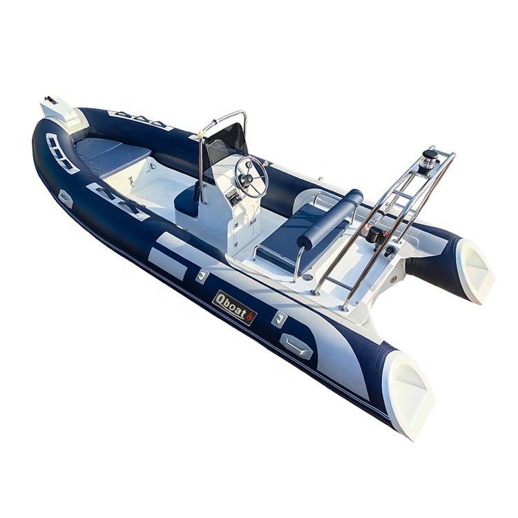 2024 New Design Hypalon Rib Inflatable Boat Engine Combo Set Double Model 4.7m Length Fiberglass PVC Boat Center Console Sale