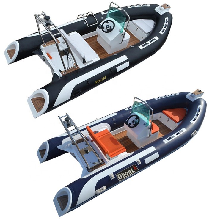 2024 New Design Hypalon Rib Inflatable Boat Engine Combo Set Double Model 4.7m Length Fiberglass PVC Boat Center Console Sale