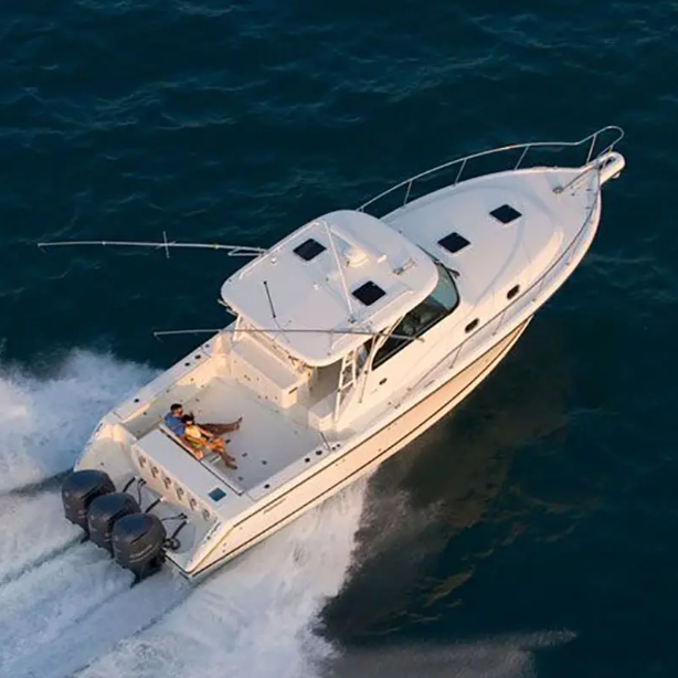 High Quality 13.1m /43ft Luxury Yacht Fiberglass Sport Fishing Boat for Sale 12 Passengers Outboard or Inboard Engine Optional
