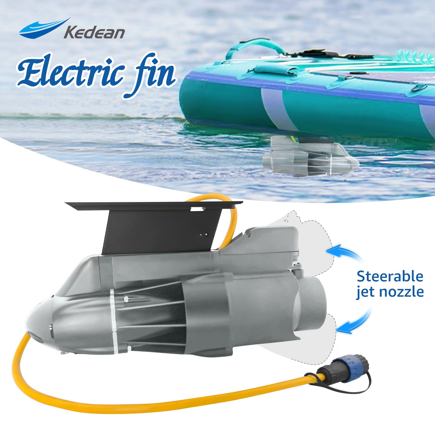 Directional SUP Propeller Electric Fin for Fishing Boat, 360W Motor , 9KM/H, Underwater Thruster for Paddle Board and Kayaks