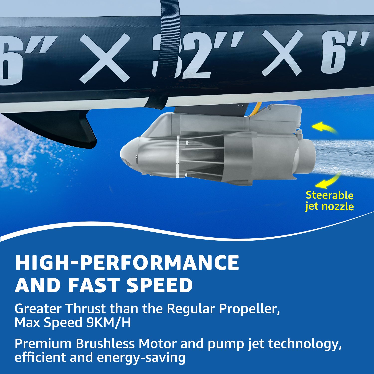 Directional SUP Propeller Electric Fin for Fishing Boat, 360W Motor , 9KM/H, Underwater Thruster for Paddle Board and Kayaks
