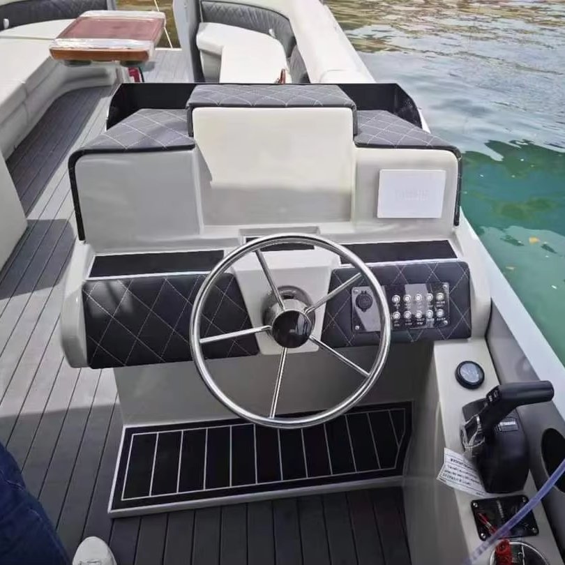 2025 Luxury Custom 17ft 5.2m Recreational Pontoon Boat Aluminum Yacht House with Outboard Engine MP3 for Fishing