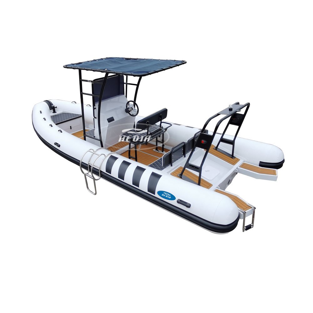 Ce High Quality 22ft 6.6m Aluminum Hull Hypalon/pvc Inflatable Patrol Rib Boat for Water Sports Rib660 With Ouboard Engine