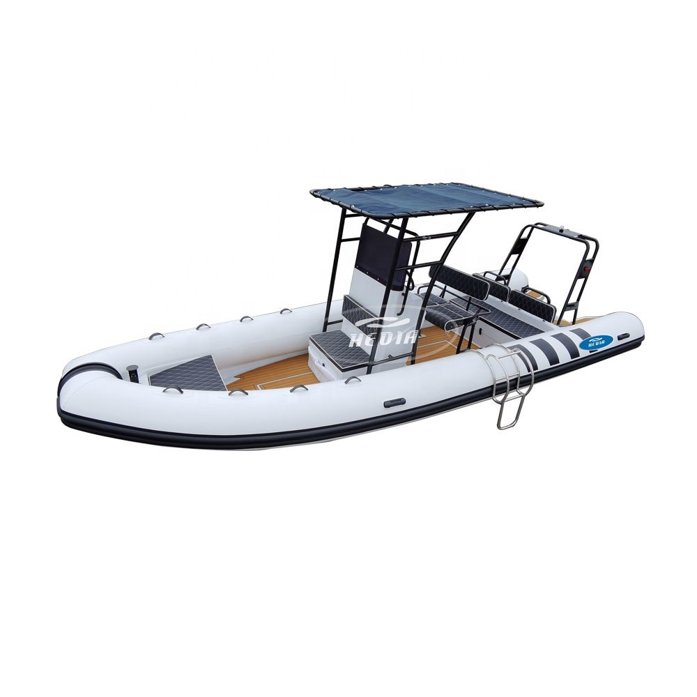 Ce High Quality 22ft 6.6m Aluminum Hull Hypalon/pvc Inflatable Patrol Rib Boat for Water Sports Rib660 With Ouboard Engine